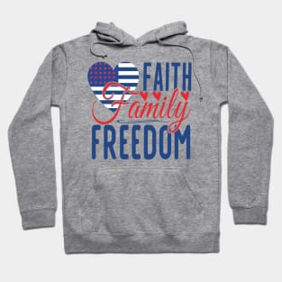 Patriotic Shirts for Men & Women American Flag Shirt Faith Family Freedom Graphic Tee USA Star Stripes Hoodie